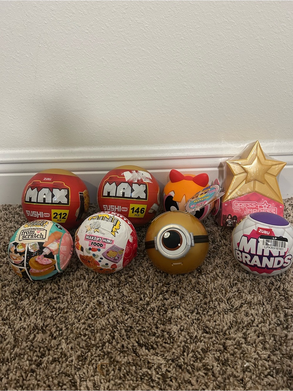 ZURU,  Mini Brands, other Collectible Surprise Balls - lot of 8